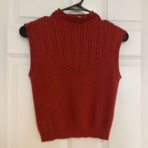 Orange free people cable knit sweater vest
